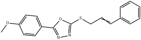 2-(4-METHOXYPHENYL)-5-([(E)-3-PHENYL-2-PROPENYL]SULFANYL)-1,3,4-OXADIAZOLE Struktur