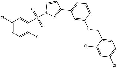 2,4-DICHLOROBENZYL 3-(1-[(2,5-DICHLOROPHENYL)SULFONYL]-1H-PYRAZOL-3-YL)PHENYL ETHER Struktur