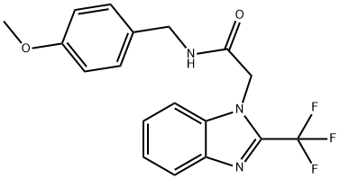 N-(4-METHOXYBENZYL)-2-[2-(TRIFLUOROMETHYL)-1H-1,3-BENZIMIDAZOL-1-YL]ACETAMIDE Struktur