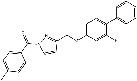 (3-(1-[(2-FLUORO[1,1'-BIPHENYL]-4-YL)OXY]ETHYL)-1H-PYRAZOL-1-YL)(4-METHYLPHENYL)METHANONE Struktur