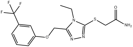 2-[(4-ETHYL-5-([3-(TRIFLUOROMETHYL)PHENOXY]METHYL)-4H-1,2,4-TRIAZOL-3-YL)SULFANYL]ACETAMIDE Struktur