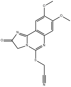 2-[(8,9-DIMETHOXY-2-OXO-2,3-DIHYDROIMIDAZO[1,2-C]QUINAZOLIN-5-YL)SULFANYL]ACETONITRILE Struktur