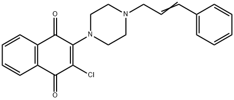 2-CHLORO-3-[4-(3-PHENYL-2-PROPENYL)PIPERAZINO]NAPHTHOQUINONE Struktur