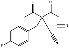 2,2-DIACETYL-3-(4-FLUOROPHENYL)-1,1-CYCLOPROPANEDICARBONITRILE Struktur