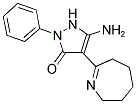 5-AMINO-2-PHENYL-4-(4,5,6,7-TETRAHYDRO-3H-AZEPIN-2-YL)-1,2-DIHYDRO-PYRAZOL-3-ONE Struktur