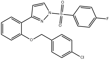 3-(2-[(4-CHLOROBENZYL)OXY]PHENYL)-1-[(4-FLUOROPHENYL)SULFONYL]-1H-PYRAZOLE Struktur