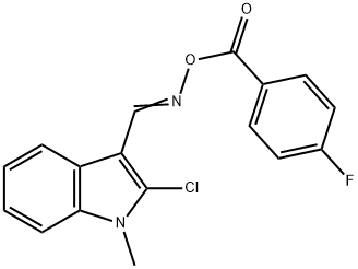 2-CHLORO-3-(([(4-FLUOROBENZOYL)OXY]IMINO)METHYL)-1-METHYL-1H-INDOLE Struktur