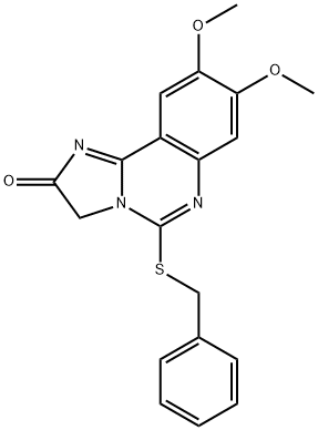 5-(BENZYLSULFANYL)-8,9-DIMETHOXYIMIDAZO[1,2-C]QUINAZOLIN-2(3H)-ONE Struktur