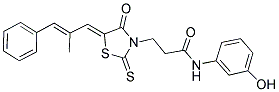 N-(3-HYDROXYPHENYL)-3-((5Z)-5-[(2E)-2-METHYL-3-PHENYLPROP-2-ENYLIDENE]-4-OXO-2-THIOXO-1,3-THIAZOLIDIN-3-YL)PROPANAMIDE Struktur