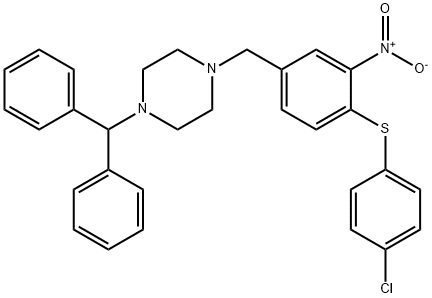 1-BENZHYDRYL-4-(4-[(4-CHLOROPHENYL)SULFANYL]-3-NITROBENZYL)PIPERAZINE Struktur