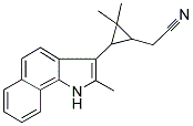 [2,2-DIMETHYL-3-(2-METHYL-1H-BENZO[G]INDOL-3-YL)CYCLOPROPYL]ACETONITRILE Struktur