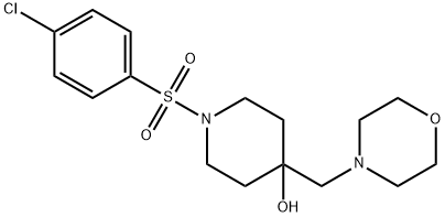 1-[(4-CHLOROPHENYL)SULFONYL]-4-(MORPHOLINOMETHYL)-4-PIPERIDINOL Struktur