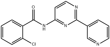 2-CHLORO-N-[2-(3-PYRIDINYL)-4-PYRIMIDINYL]BENZENECARBOXAMIDE Struktur