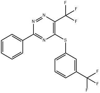 3-PHENYL-6-(TRIFLUOROMETHYL)-1,2,4-TRIAZIN-5-YL 3-(TRIFLUOROMETHYL)PHENYL SULFIDE Struktur