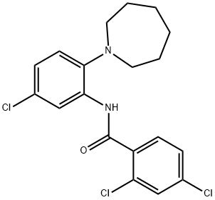 N-[2-(1-AZEPANYL)-5-CHLOROPHENYL]-2,4-DICHLOROBENZENECARBOXAMIDE Struktur