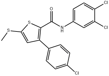 3-(4-CHLOROPHENYL)-N-(3,4-DICHLOROPHENYL)-5-(METHYLSULFANYL)-2-THIOPHENECARBOXAMIDE Struktur