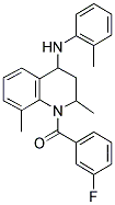 (4-(O-TOLUIDINO)-2,8-DIMETHYL-3,4-DIHYDROQUINOLIN-1(2H)-YL)(3-FLUOROPHENYL)METHANONE Struktur