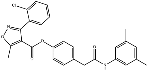 4-[2-(3,5-DIMETHYLANILINO)-2-OXOETHYL]PHENYL 3-(2-CHLOROPHENYL)-5-METHYL-4-ISOXAZOLECARBOXYLATE Struktur