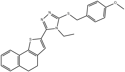 3-(4,5-DIHYDRONAPHTHO[1,2-B]THIOPHEN-2-YL)-4-ETHYL-5-[(4-METHOXYBENZYL)SULFANYL]-4H-1,2,4-TRIAZOLE Struktur