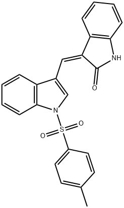 3-((Z)-(1-[(4-METHYLPHENYL)SULFONYL]-1H-INDOL-3-YL)METHYLIDENE)-1H-INDOL-2-ONE Struktur