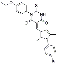 (E)-5-((1-(4-BROMOPHENYL)-2,5-DIMETHYL-1H-PYRROL-3-YL)METHYLENE)-1-(4-ETHOXYPHENYL)-2-THIOXO-DIHYDROPYRIMIDINE-4,6(1H,5H)-DIONE Struktur