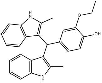 4-(BIS(2-METHYL-1H-INDOL-3-YL)METHYL)-2-ETHOXYPHENOL Struktur