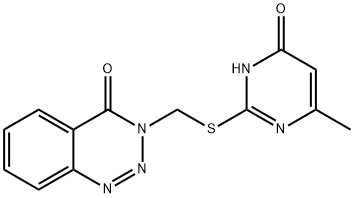 3-([(4-HYDROXY-6-METHYLPYRIMIDIN-2-YL)SULFANYL]METHYL)-1,2,3-BENZOTRIAZIN-4(3H)-ONE Struktur