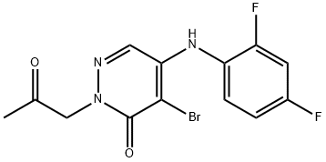 4-BROMO-5-(2,4-DIFLUOROANILINO)-2-(2-OXOPROPYL)-3(2H)-PYRIDAZINONE Struktur