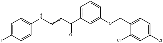 (E)-1-(3-[(2,4-DICHLOROBENZYL)OXY]PHENYL)-3-(4-IODOANILINO)-2-PROPEN-1-ONE Struktur