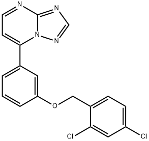 2,4-DICHLOROBENZYL 3-[1,2,4]TRIAZOLO[1,5-A]PYRIMIDIN-7-YLPHENYL ETHER Struktur