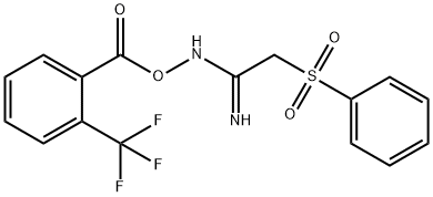 2-(PHENYLSULFONYL)-N'-([2-(TRIFLUOROMETHYL)BENZOYL]OXY)ETHANIMIDAMIDE Struktur