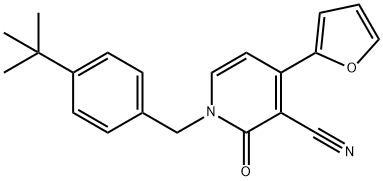 1-[4-(TERT-BUTYL)BENZYL]-4-(2-FURYL)-2-OXO-1,2-DIHYDRO-3-PYRIDINECARBONITRILE Struktur