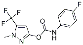 1-METHYL-5-(TRIFLUOROMETHYL)-1H-PYRAZOL-3-YL N-(4-FLUOROPHENYL)CARBAMATE Struktur