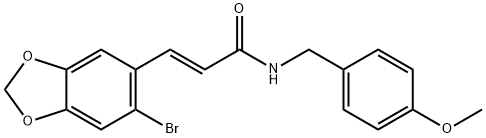 (E)-3-(6-BROMO-1,3-BENZODIOXOL-5-YL)-N-(4-METHOXYBENZYL)-2-PROPENAMIDE Struktur