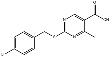 2-[(4-CHLOROBENZYL)SULFANYL]-4-METHYL-5-PYRIMIDINECARBOXYLIC ACID Struktur