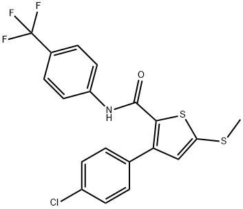 3-(4-CHLOROPHENYL)-5-(METHYLSULFANYL)-N-[4-(TRIFLUOROMETHYL)PHENYL]-2-THIOPHENECARBOXAMIDE Struktur