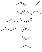 4-TERT-BUTYL-N-(2,3-DIMETHYL-1H-INDOL-7-YL)-N-(1-METHYLPIPERIDIN-4-YL)BENZAMIDE Struktur