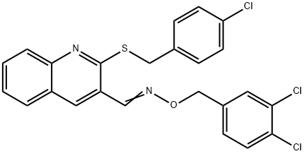 2-[(4-CHLOROBENZYL)SULFANYL]-3-QUINOLINECARBALDEHYDE O-(3,4-DICHLOROBENZYL)OXIME Struktur