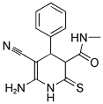 6-AMINO-5-CYANO-N-METHYL-4-PHENYL-2-THIOXO-1,2,3,4-TETRAHYDROPYRIDINE-3-CARBOXAMIDE Struktur