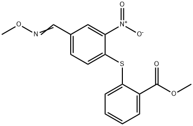 METHYL 2-((4-[(METHOXYIMINO)METHYL]-2-NITROPHENYL)SULFANYL)BENZENECARBOXYLATE Struktur