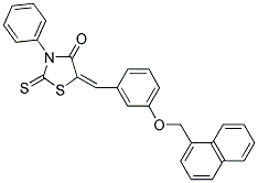 (E)-5-(3-(NAPHTHALEN-1-YLMETHOXY)BENZYLIDENE)-3-PHENYL-2-THIOXOTHIAZOLIDIN-4-ONE Struktur