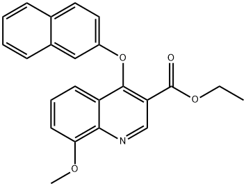 ETHYL 8-METHOXY-4-(2-NAPHTHYLOXY)-3-QUINOLINECARBOXYLATE Struktur