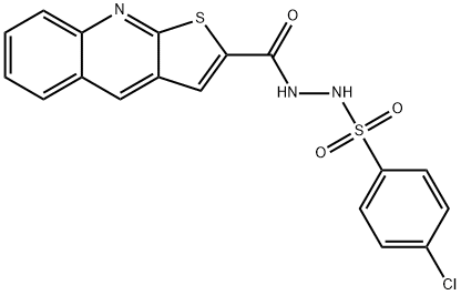 4-CHLORO-N'-(THIENO[2,3-B]QUINOLIN-2-YLCARBONYL)BENZENESULFONOHYDRAZIDE Struktur