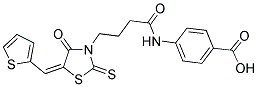 4-((4-[(5E)-4-OXO-5-(THIEN-2-YLMETHYLENE)-2-THIOXO-1,3-THIAZOLIDIN-3-YL]BUTANOYL)AMINO)BENZOIC ACID Struktur