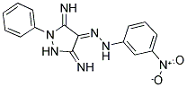 (4E)-3,5-DIIMINO-1-PHENYLPYRAZOLIDIN-4-ONE (3-NITROPHENYL)HYDRAZONE Struktur