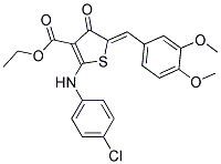 ETHYL (5Z)-2-[(4-CHLOROPHENYL)AMINO]-5-(3,4-DIMETHOXYBENZYLIDENE)-4-OXO-4,5-DIHYDROTHIOPHENE-3-CARBOXYLATE Struktur