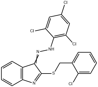 2-[(2-CHLOROBENZYL)SULFANYL]-3H-INDOL-3-ONE N-(2,4,6-TRICHLOROPHENYL)HYDRAZONE Struktur