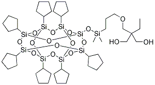 2-ETHYL-2-[3-[(3,5,7,9,11,13,15-HEPTACYCLOPENTYLPENTACYCLO[9.5.1.13,9.15,15.17,13]OCTASILOXAN-1-YLOXY)DIMETHYLSILYL]PROPOXYMETHYL]-1,3-PROPANEDIOL Struktur