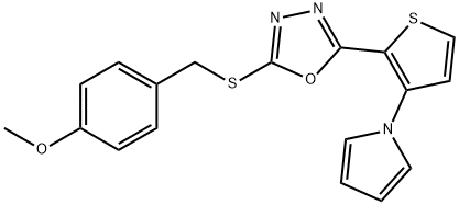 2-[(4-METHOXYBENZYL)SULFANYL]-5-[3-(1H-PYRROL-1-YL)-2-THIENYL]-1,3,4-OXADIAZOLE Struktur