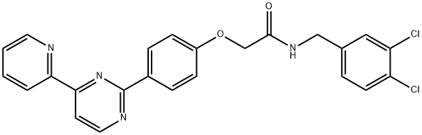 N-(3,4-DICHLOROBENZYL)-2-(4-[4-(2-PYRIDINYL)-2-PYRIMIDINYL]PHENOXY)ACETAMIDE Struktur